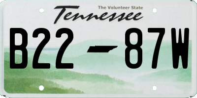 TN license plate B2287W