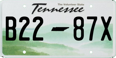 TN license plate B2287X