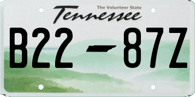 TN license plate B2287Z