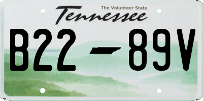 TN license plate B2289V