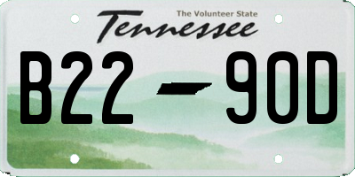TN license plate B2290D