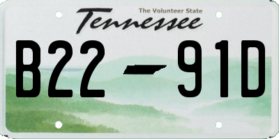 TN license plate B2291D