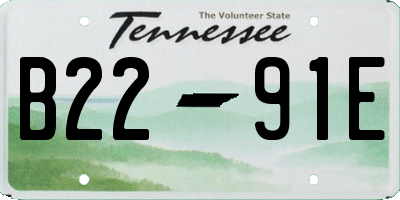 TN license plate B2291E