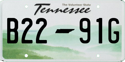 TN license plate B2291G