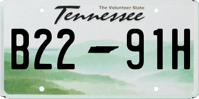 TN license plate B2291H