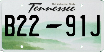 TN license plate B2291J