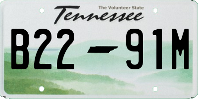 TN license plate B2291M