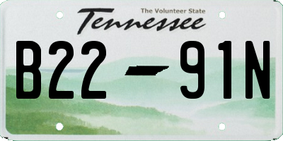 TN license plate B2291N