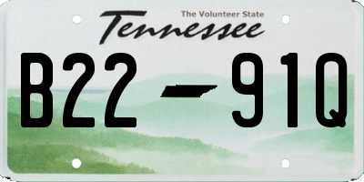 TN license plate B2291Q