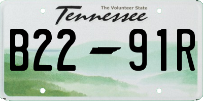 TN license plate B2291R