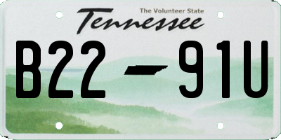 TN license plate B2291U