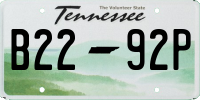 TN license plate B2292P