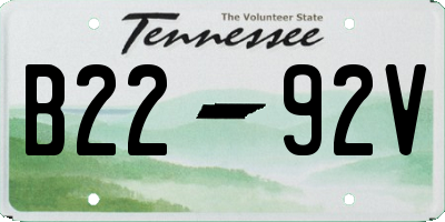 TN license plate B2292V