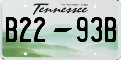 TN license plate B2293B