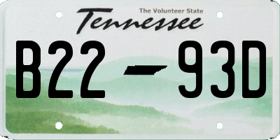 TN license plate B2293D