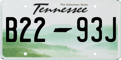 TN license plate B2293J