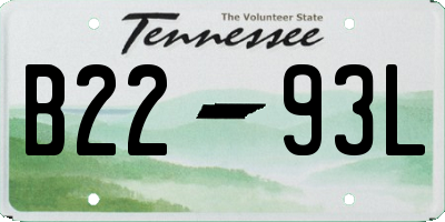 TN license plate B2293L