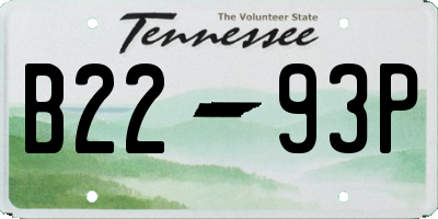 TN license plate B2293P