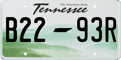 TN license plate B2293R