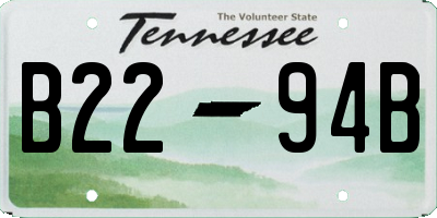 TN license plate B2294B
