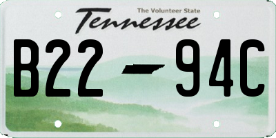TN license plate B2294C