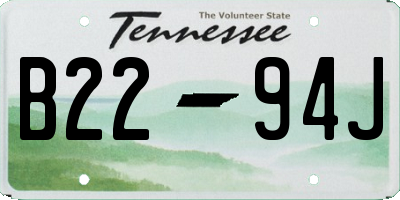 TN license plate B2294J