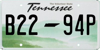 TN license plate B2294P