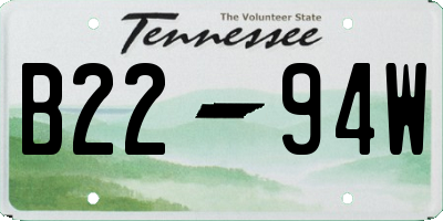 TN license plate B2294W
