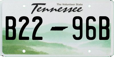 TN license plate B2296B