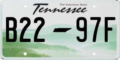 TN license plate B2297F
