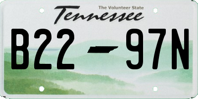 TN license plate B2297N