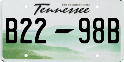 TN license plate B2298B