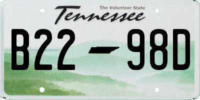 TN license plate B2298D