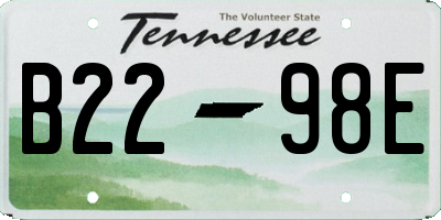 TN license plate B2298E