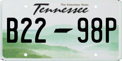 TN license plate B2298P