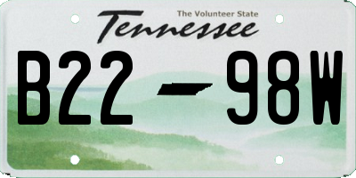 TN license plate B2298W