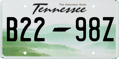 TN license plate B2298Z