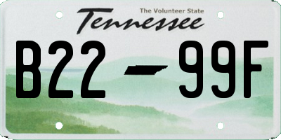 TN license plate B2299F