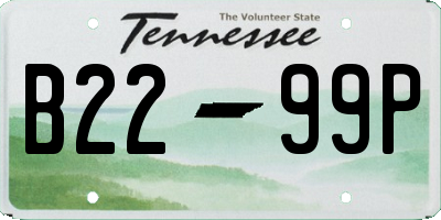TN license plate B2299P