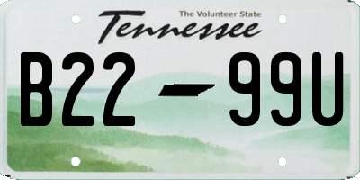 TN license plate B2299U