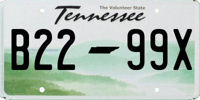 TN license plate B2299X