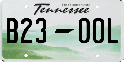 TN license plate B2300L