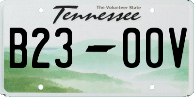 TN license plate B2300V