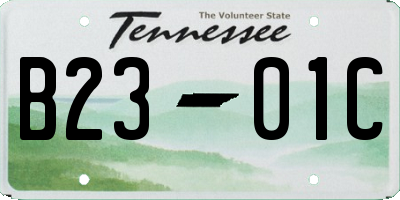 TN license plate B2301C