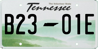 TN license plate B2301E