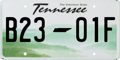 TN license plate B2301F