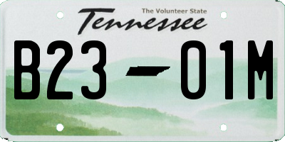 TN license plate B2301M