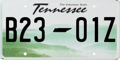 TN license plate B2301Z