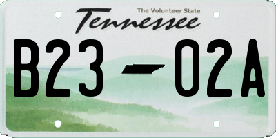 TN license plate B2302A