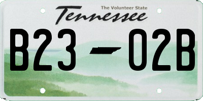 TN license plate B2302B